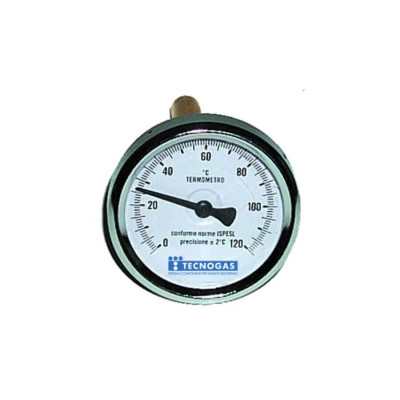 TERMOMETRU AXIAL 1/2" 120GRC CAD. 80MM 50MM TECNOGAS R02958
